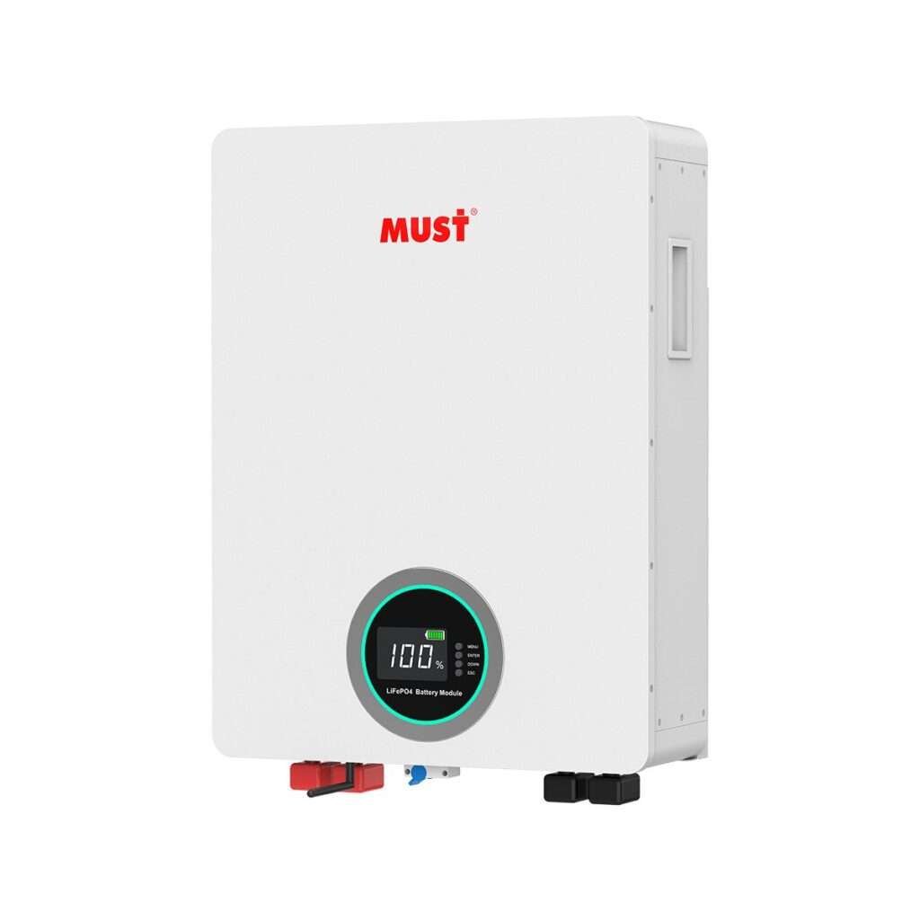 Batterie Lithium Must 2,56 kWh (25,6 V – 100 Ah) — Stockage Compact Idéal pour Petites Installations et Sites Isolés