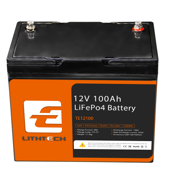 Batterie Lithium Lithtech 12V - 100Ah (1,25 kWh)