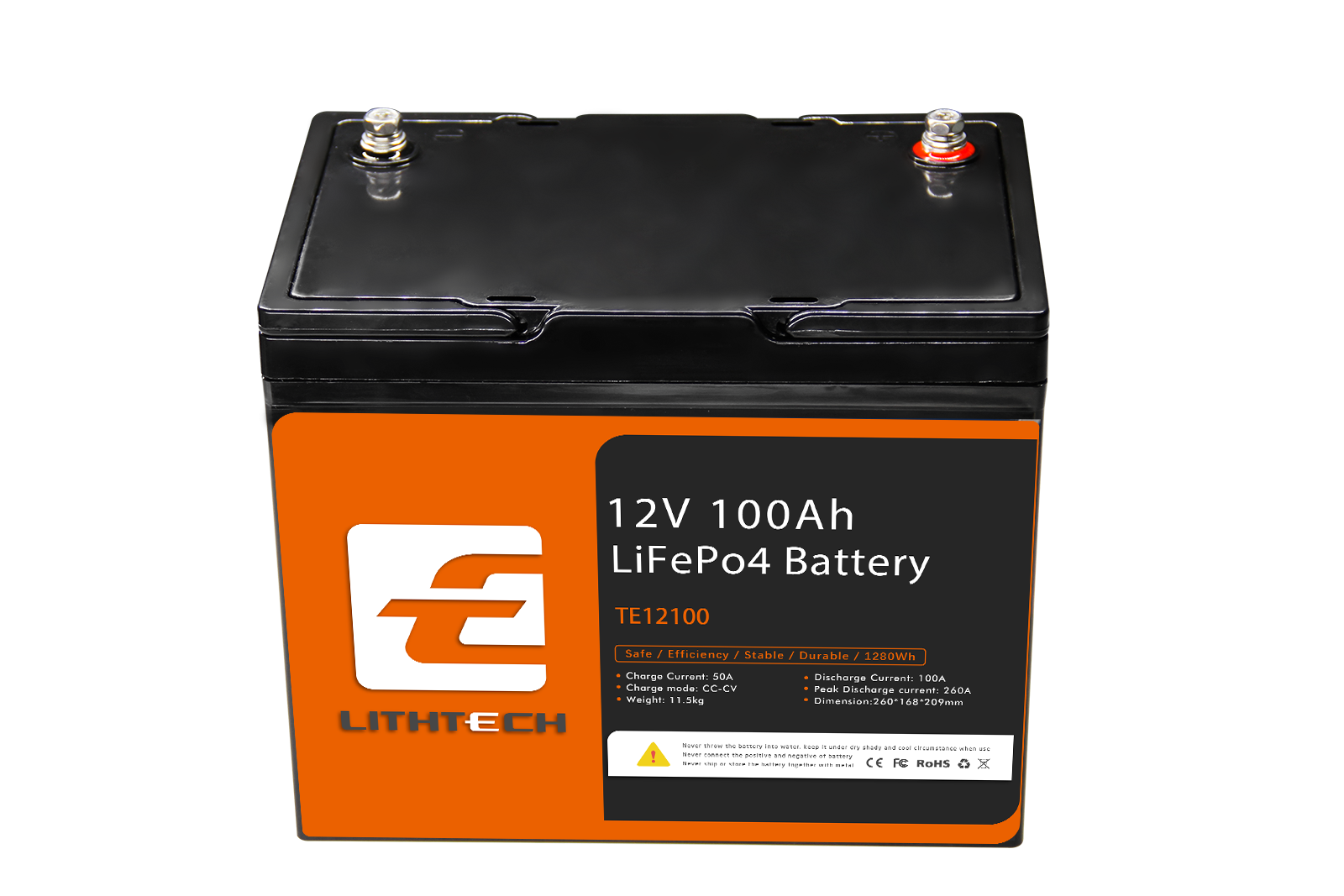 63294445ba887 Batterie Lithium Lithtech 12V - 100Ah (1,25 kWh) – Image 1