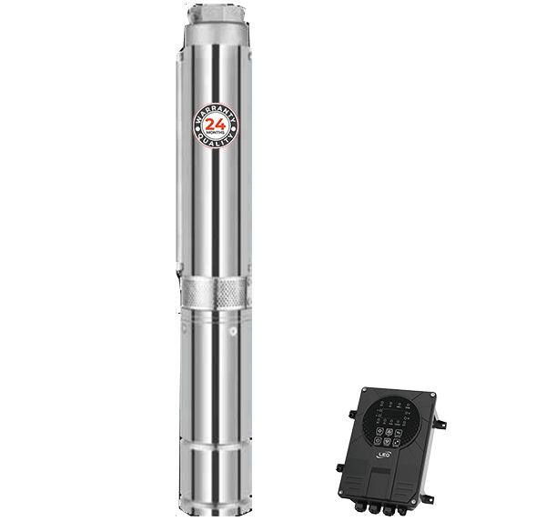 Pompe Solaire Immergée de Forage LEO 750W (1,0 HP) — 7,5 m³/h | HMT 65m, Forage 4", DC