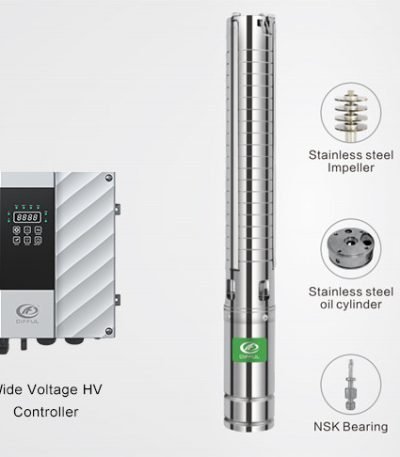 Pompe Submersible Solaire Hybride Débit DIFFUL 750W — 35 m³/h