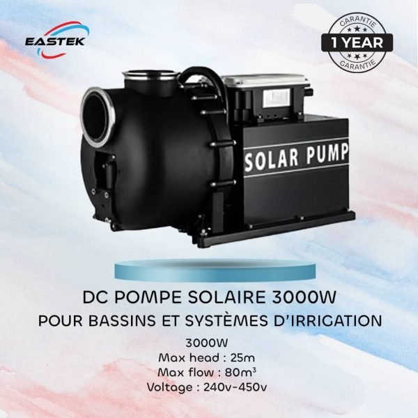 Pompe Solaire de Surface Débit EASTEK — 3 kW, 4 CV, Grand Débit
