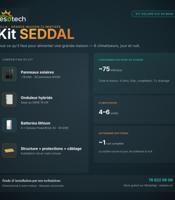 KIT Solaire SEDDAL MAX — Villa 8 Climatiseurs (80 à 105 kWh/jour)