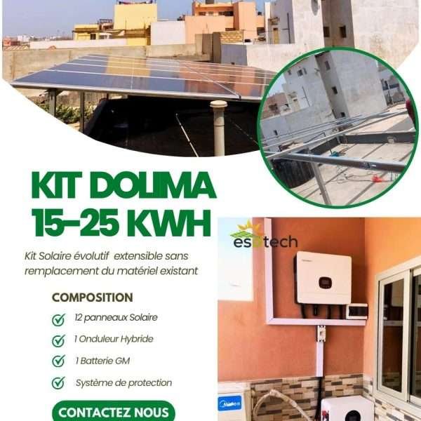 Kit Solaire Complet DOLIMA - Maison Familiale avec besoins évolutifs (Conso 15 à 25 kWh/jour)